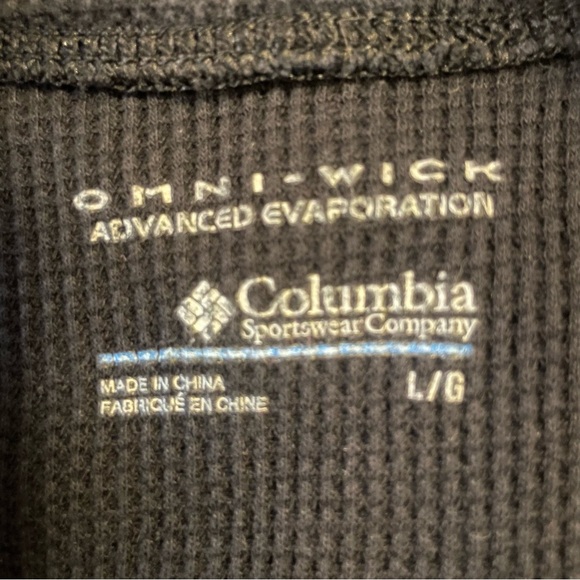 Columbia Large Long Sleeve Waffle Knit Sweater Fall Winter Black Layer - Picture 5 of 5